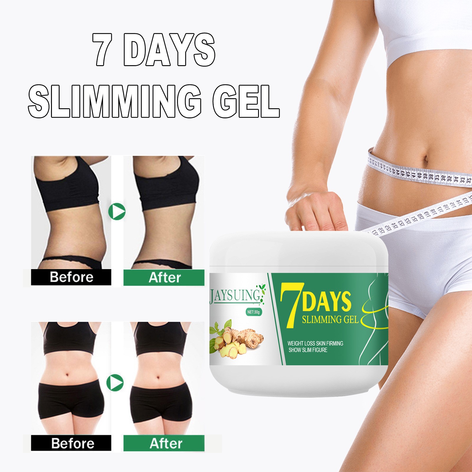 Jaysuing 7 Days Slimming Gel Targeted Weight Loss & Skin Firming