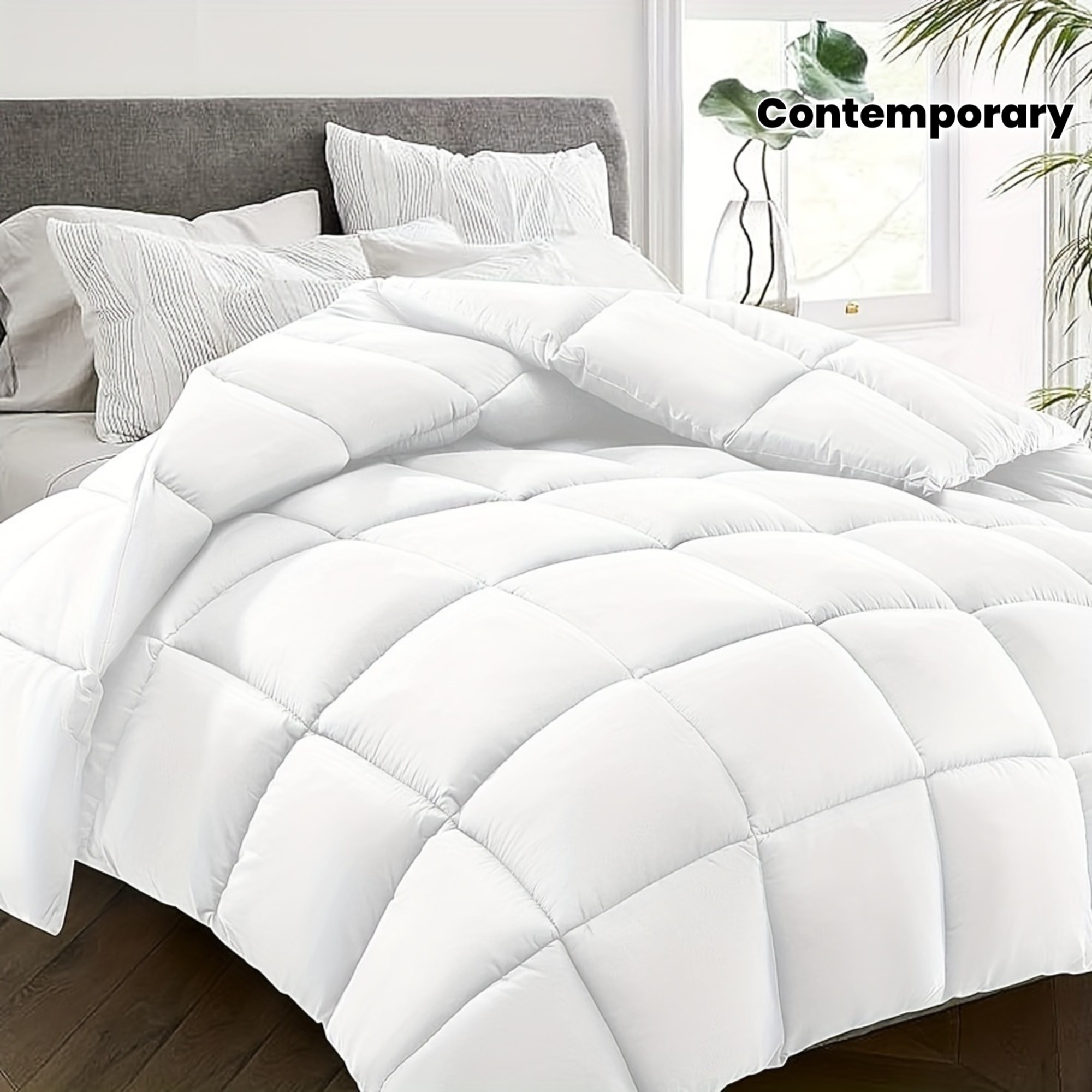 WQSPRING Solid Color Quilted Blanket