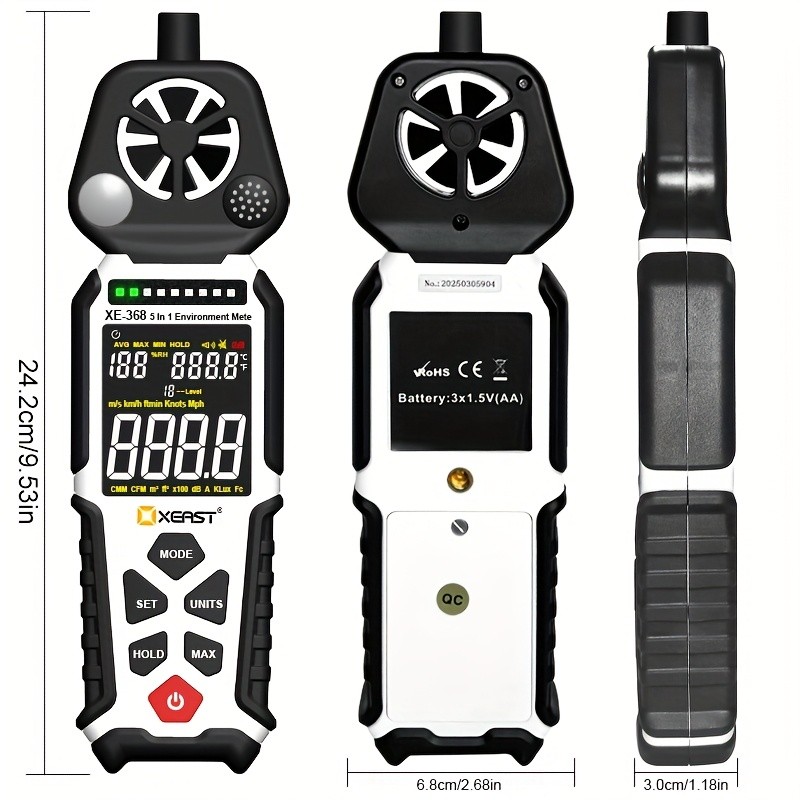 XEAST 2025 XE-368 5-in-1 Multifunctional Environment Meter