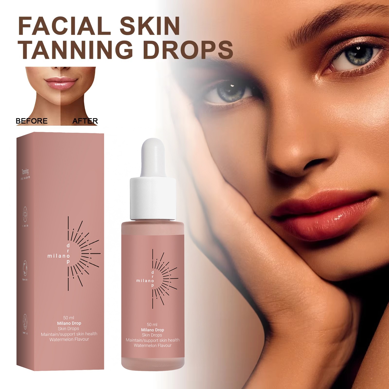 Milano Drop Facial Skin Tanning Drops - 50ml