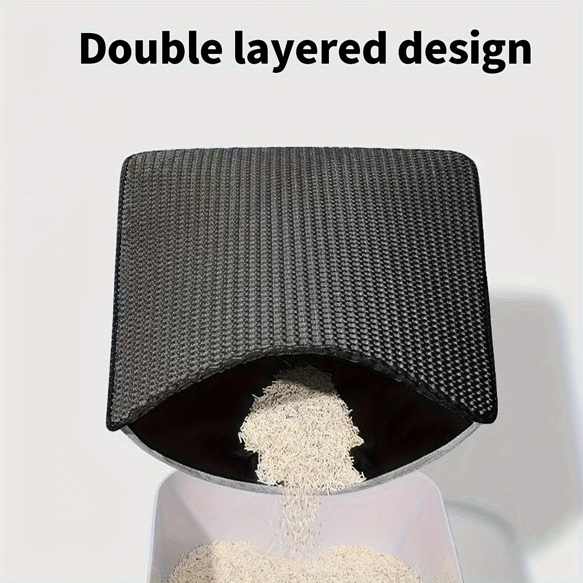 SUPET Double-Layered Black Cat Litter Mat