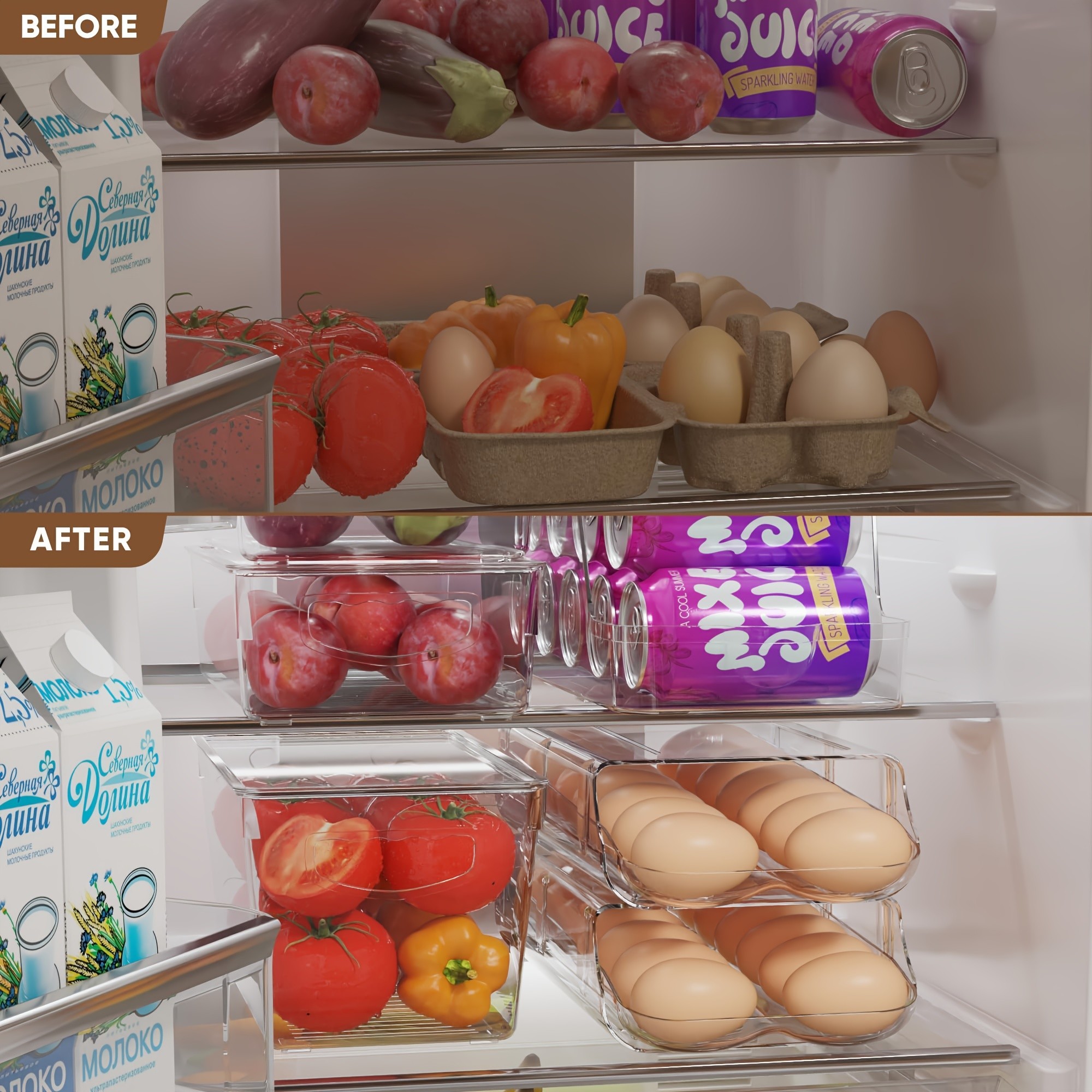 VITSCAN Automatic Rolling Egg Holder for Refrigerator