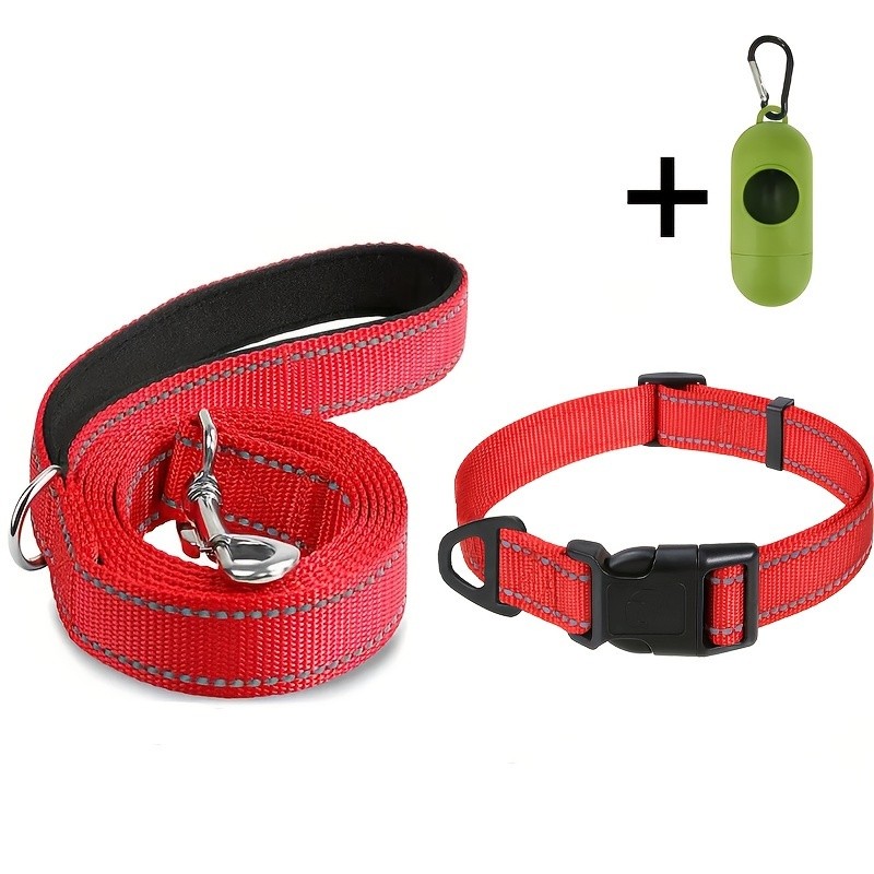JOYTALE Dog Leash Durable Nylon Pet Rope Collar Set