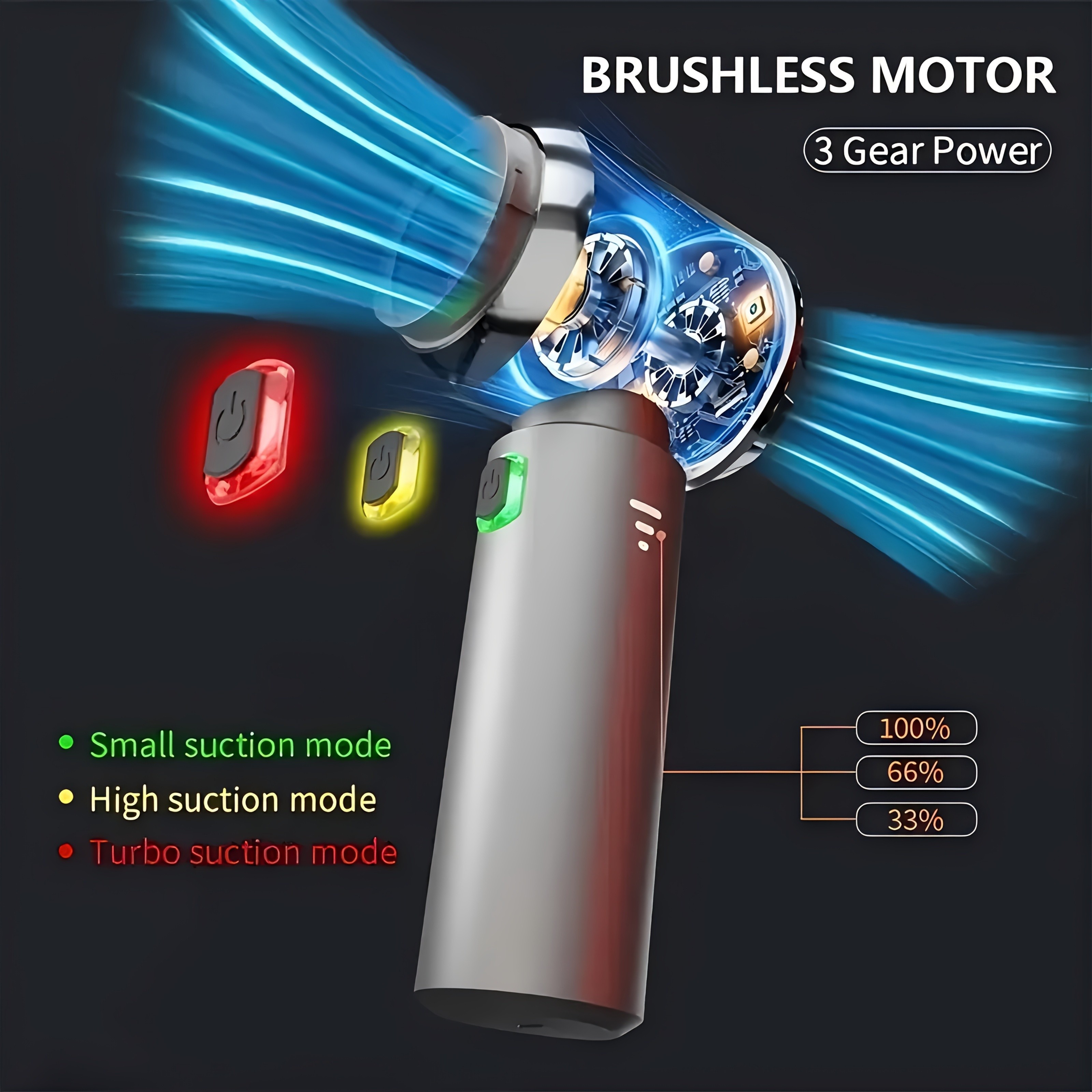 UTEK Portable Wireless High-Power Mini Vacuum Cleaner  4-in-1 Compressor and Blower for Office, Laptop, and Home Cleaning