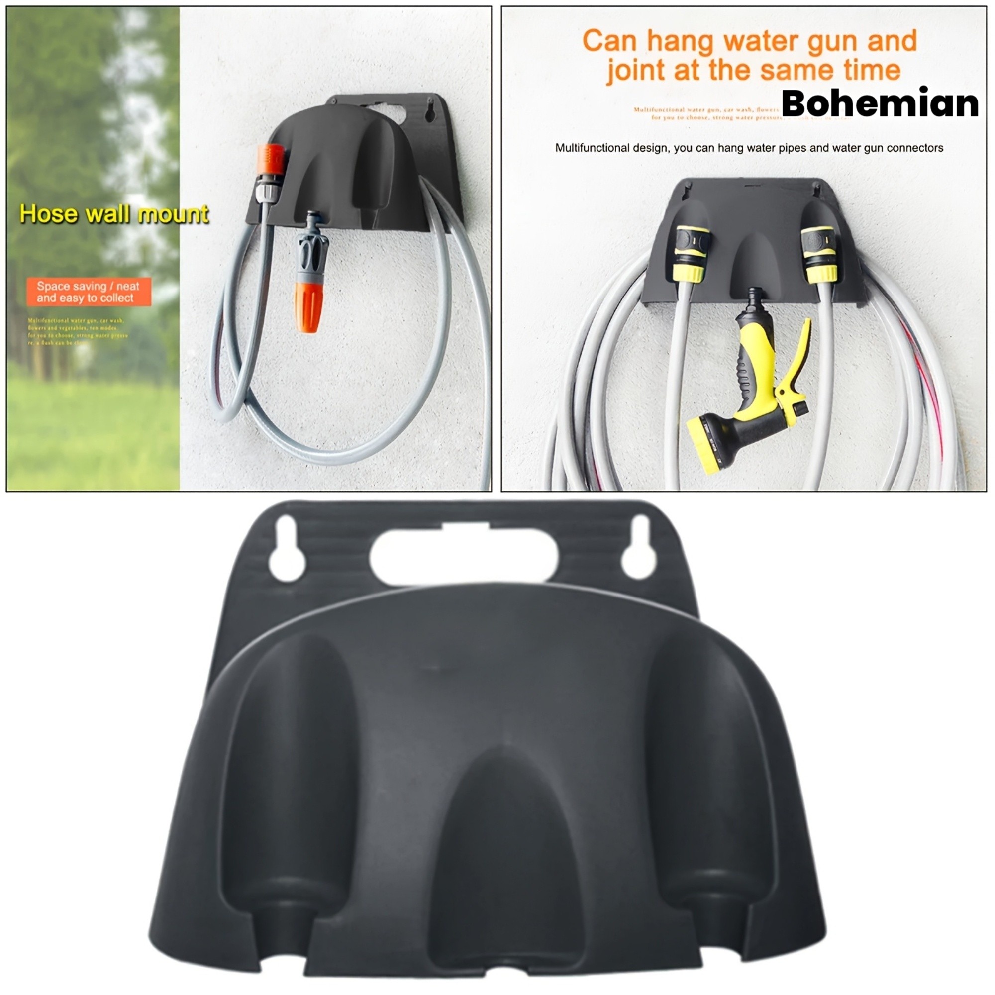 COFIT Space-Efficient Bohemian-Style Wall-Mounted Garden Hose Holder