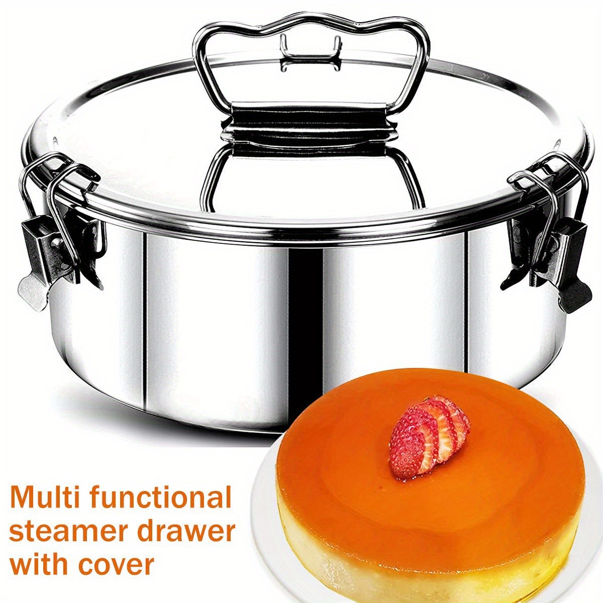 Fyeme 1pc Flan Mold with Lid and Handle