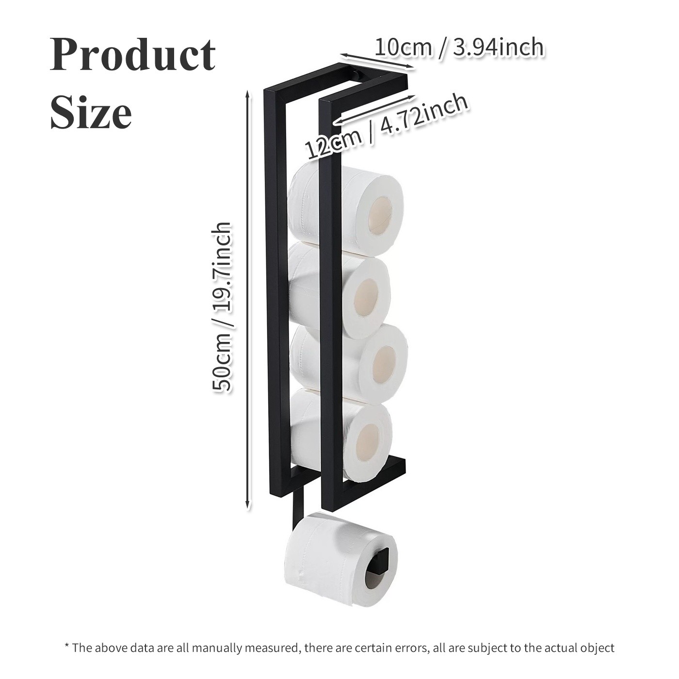GUTE Wall-Mounted Bathroom Tissue Holder with Hooks