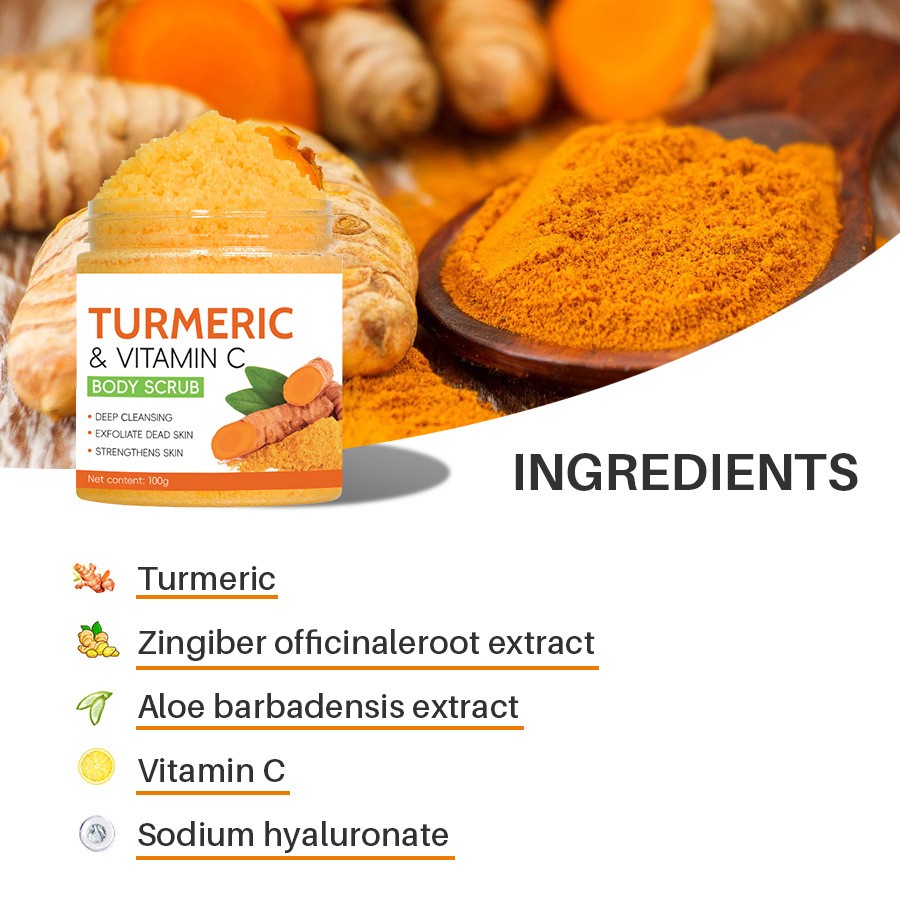 Turmeric & Vitamin C Body Scrub: Deep Cleansing & Skin Revitalizing