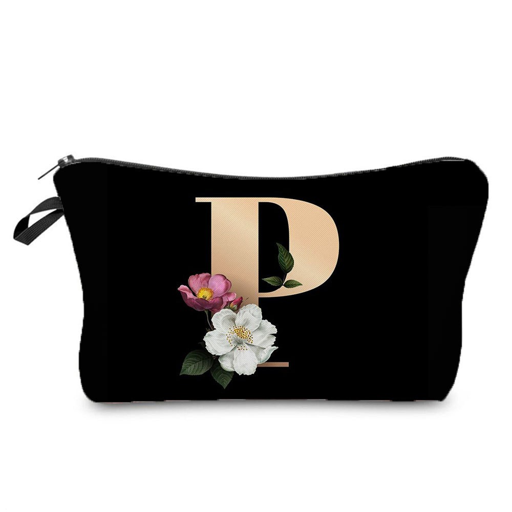 Black and Gold Makeup Bag