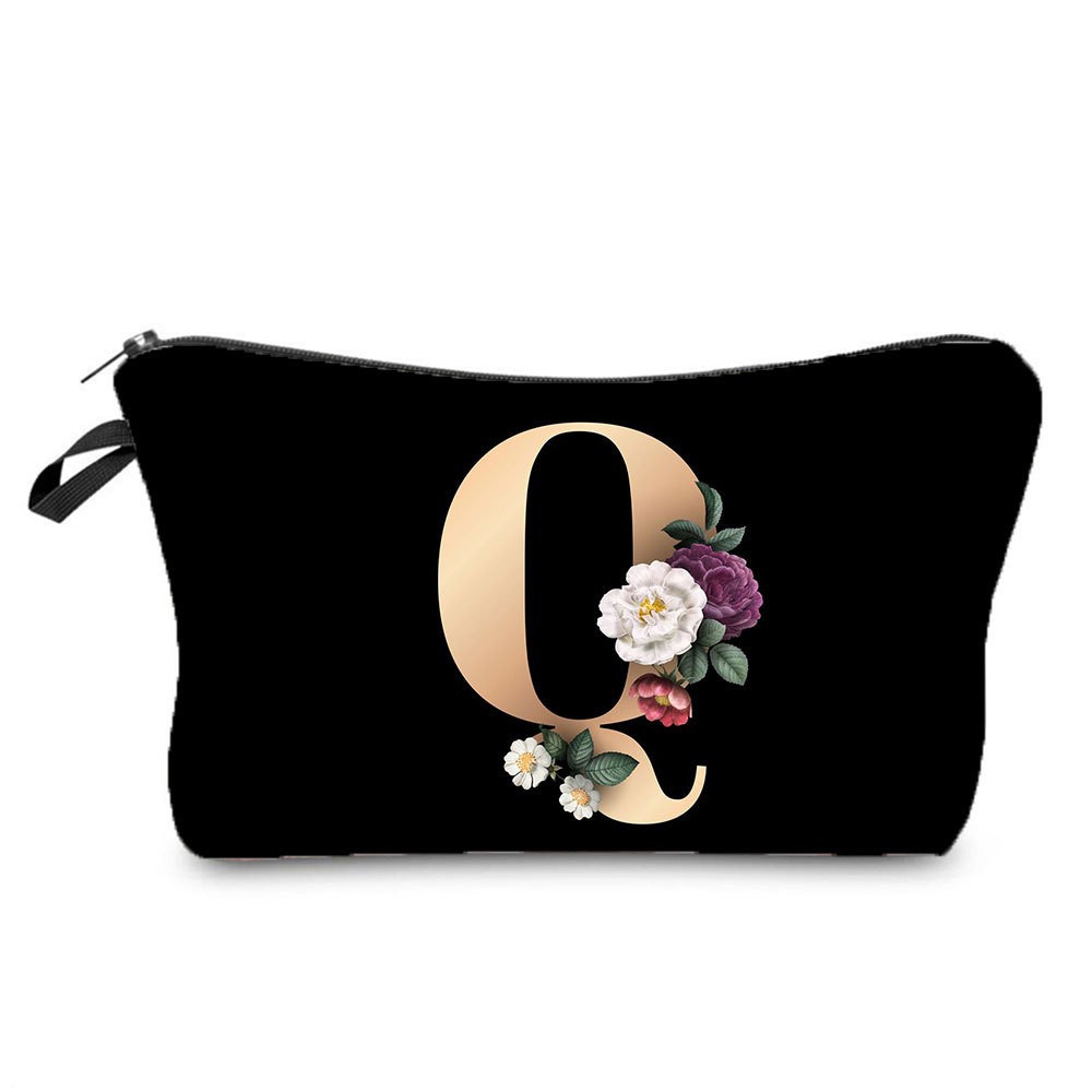 Black and Gold Makeup Bag