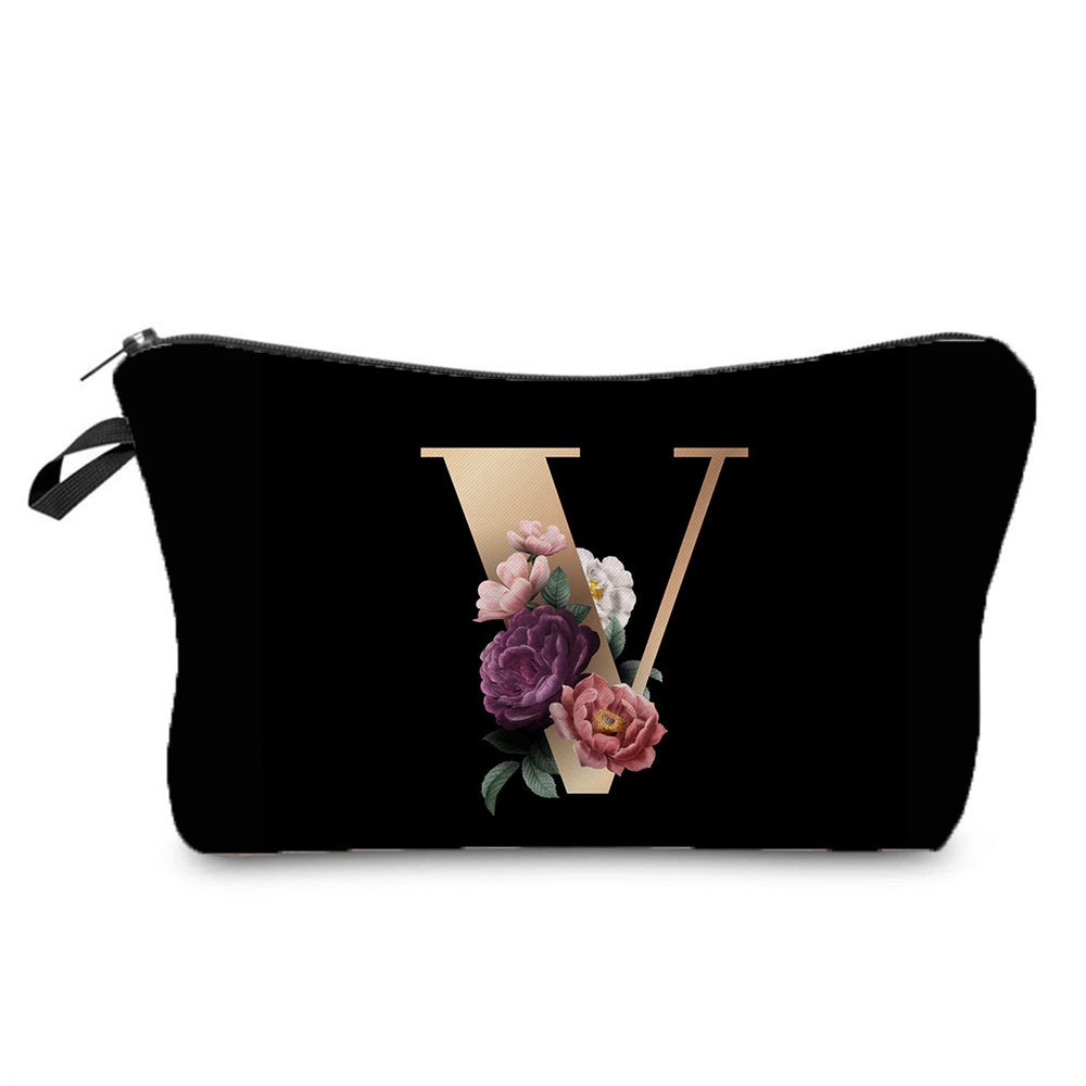 Black and Gold Makeup Bag