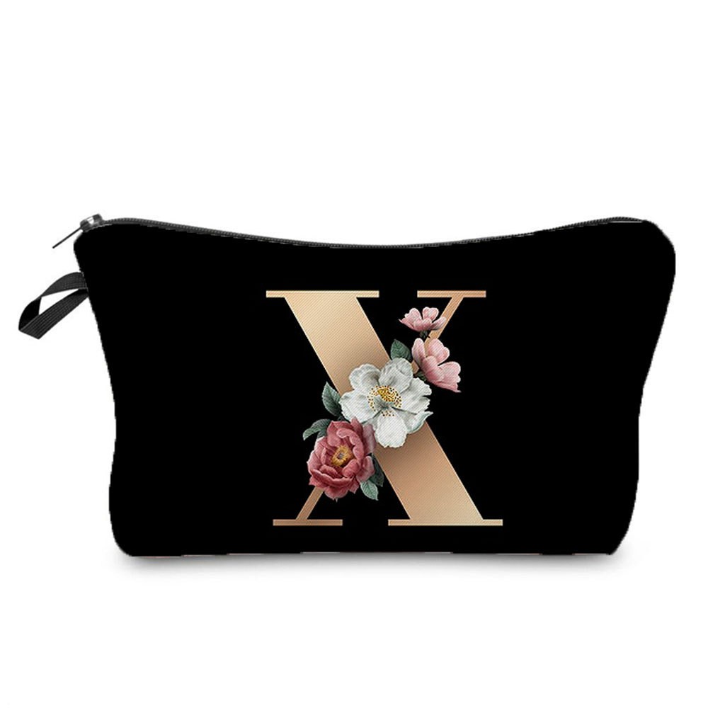 Black and Gold Makeup Bag