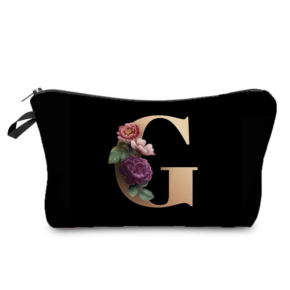 Black and Gold Makeup Bag