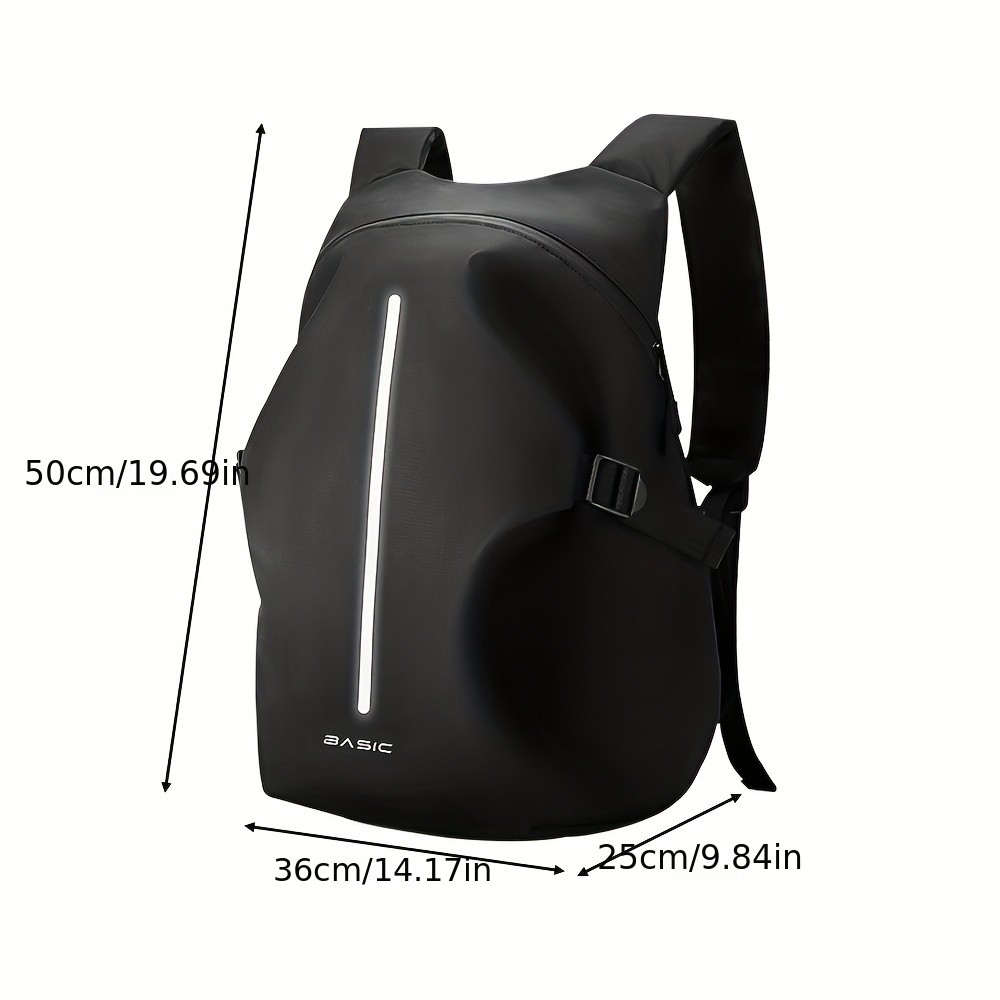 Black Soft Shell Zippered Helmet Backpack with Utility Pocket