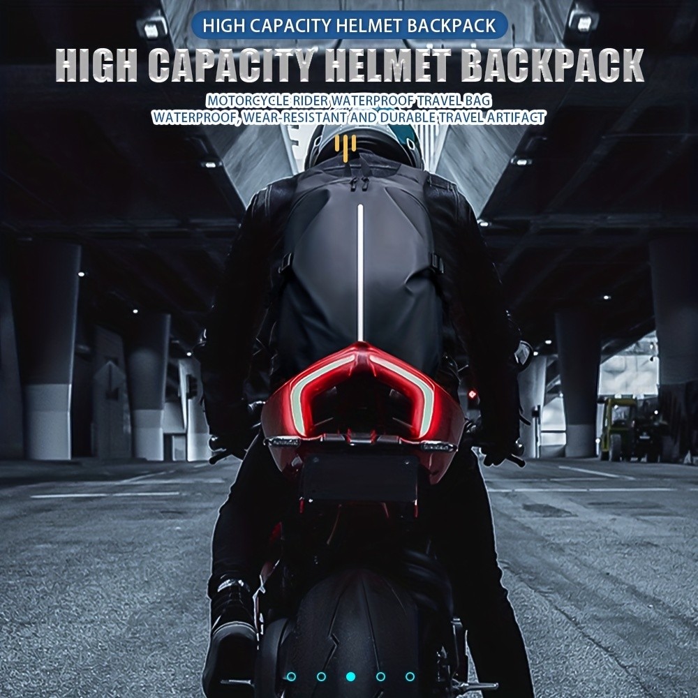 Black Soft Shell Zippered Helmet Backpack with Utility Pocket