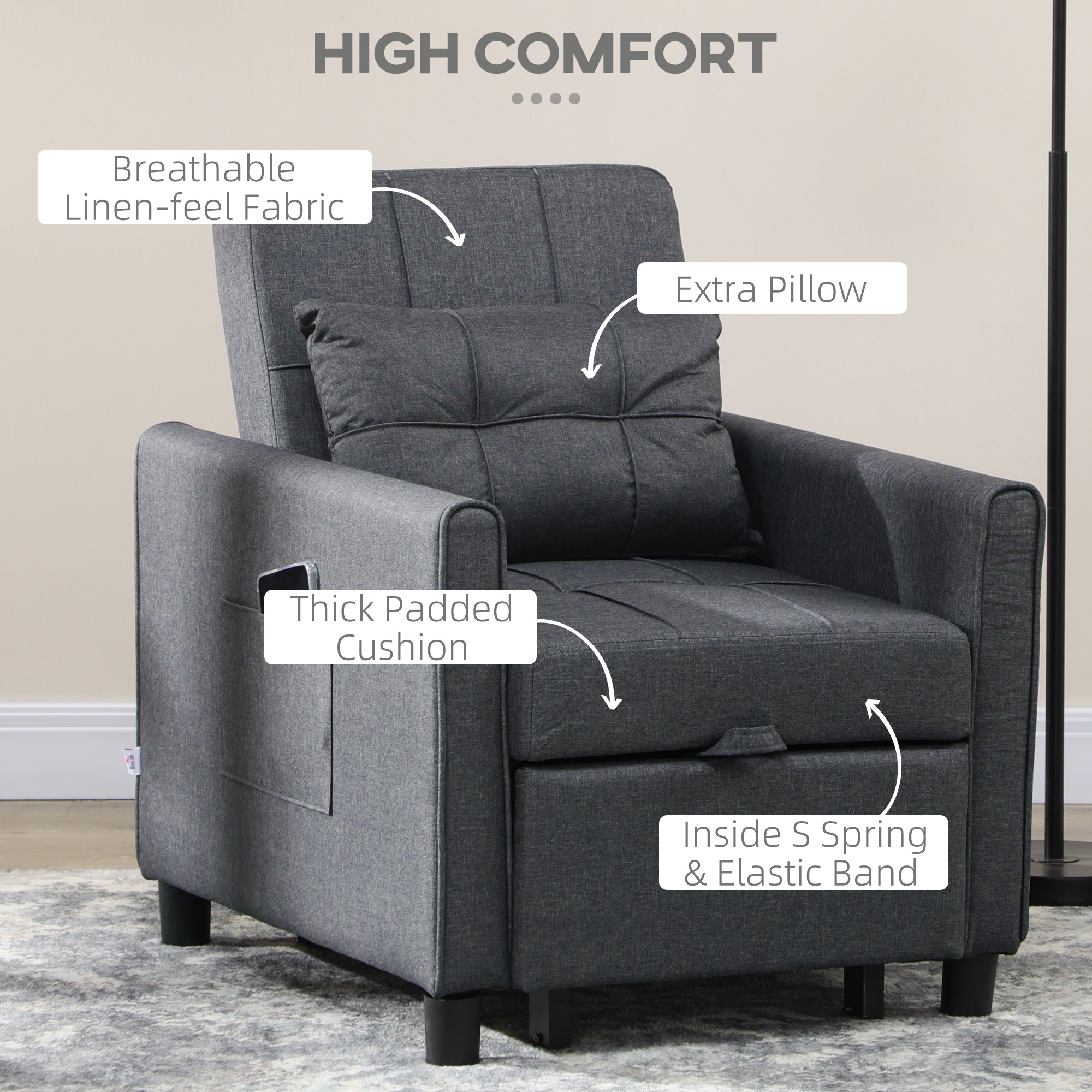Single Sofa Bed Chair