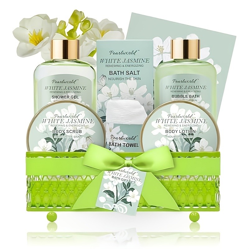 Pearlsworld White Jasmine Bath Gift Set  Luxurious Skincare and Relaxation