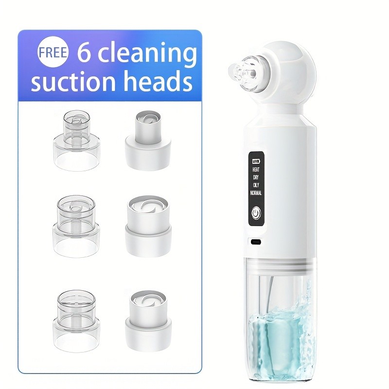 Electric Pore Vacuum Cleaner with 6 Suction Heads  Deep Cleansing and Skin Care