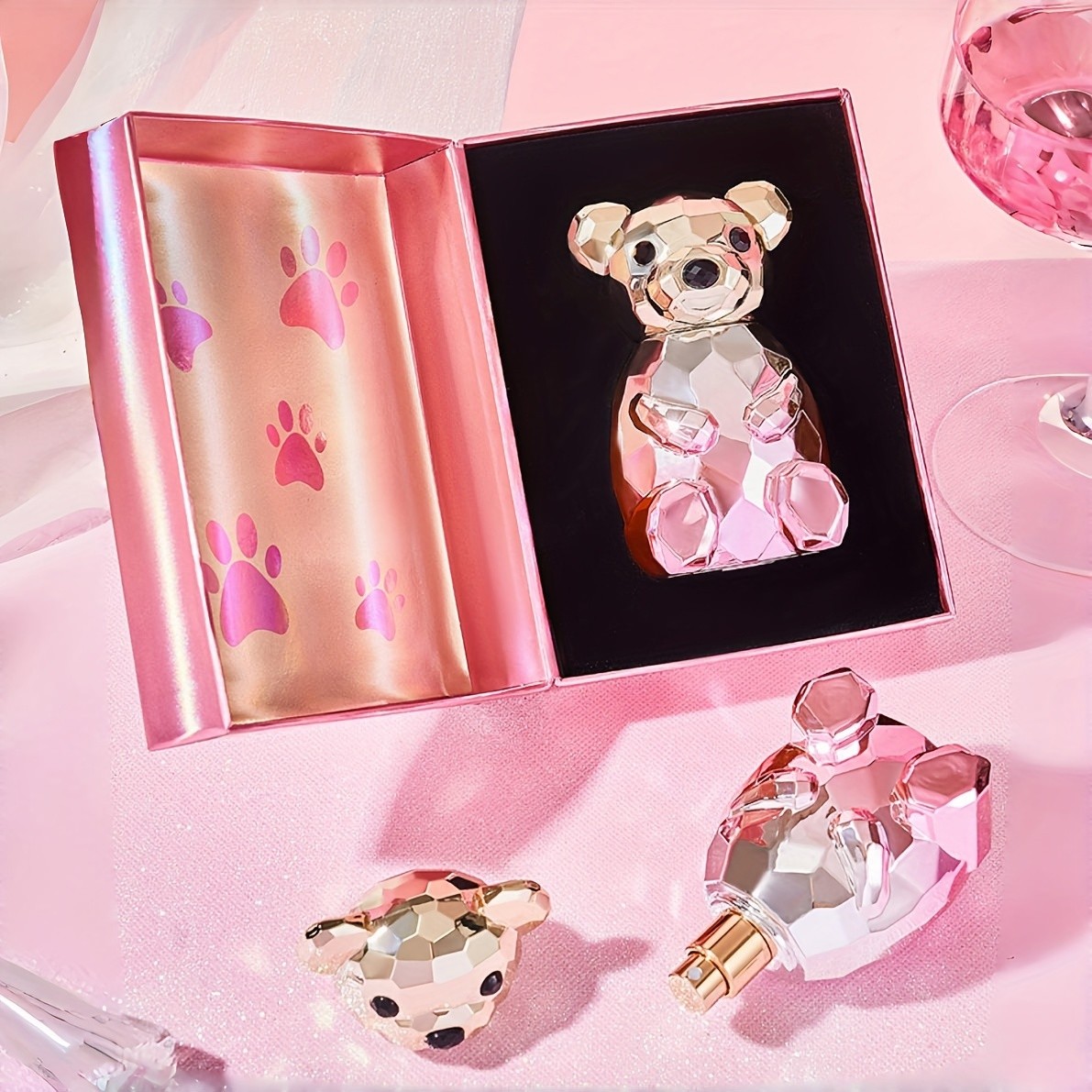 Crystal Bear Perfume  Rosa Centifolia & White Peach Fragrance
