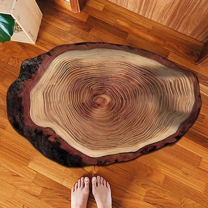 Brown Wood Grain Bath Mat
