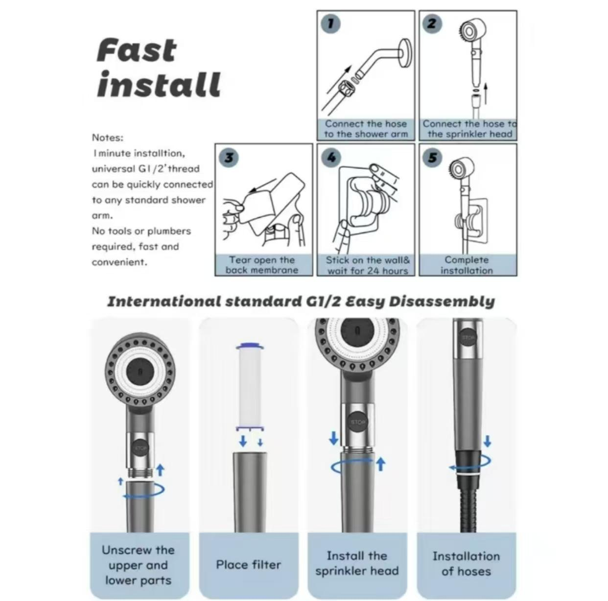 Shower Head Kit With Massage Head