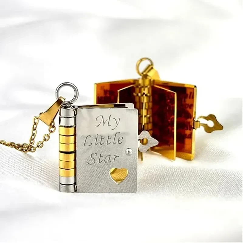 My Daughter Little Star Book Necklace