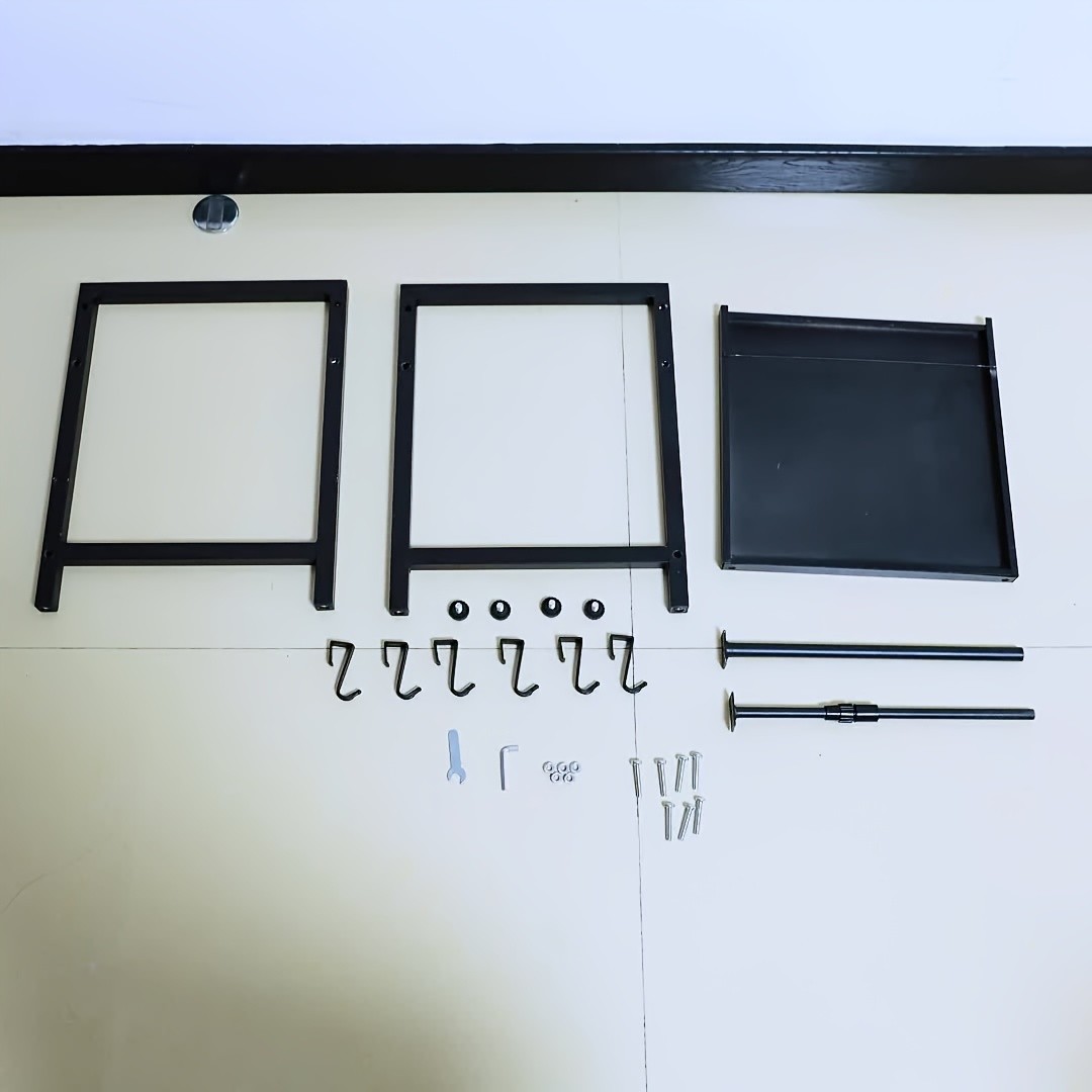 Metal Microwave Rack with Hooks That Expands