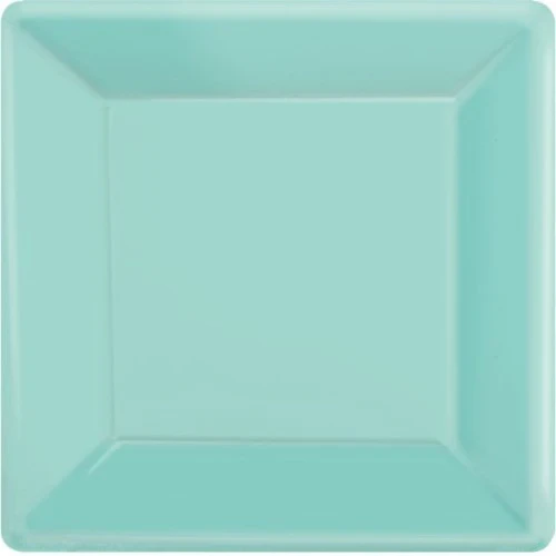 Paper Plates 23cm Square 20CT  - Robin's Egg Blue  - Pack of 20