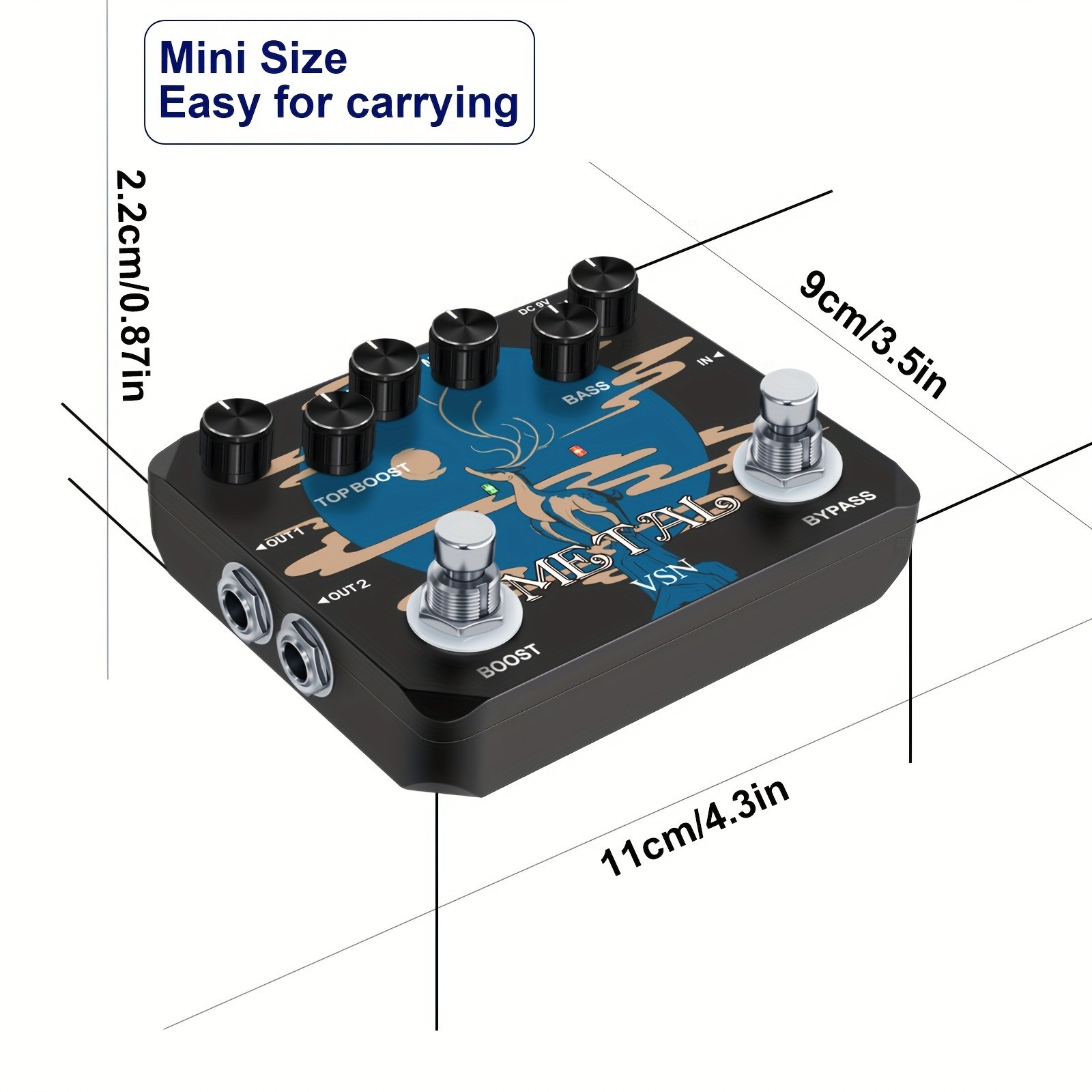 Amuzik Heavy Metal Distortion Guitar Pedal