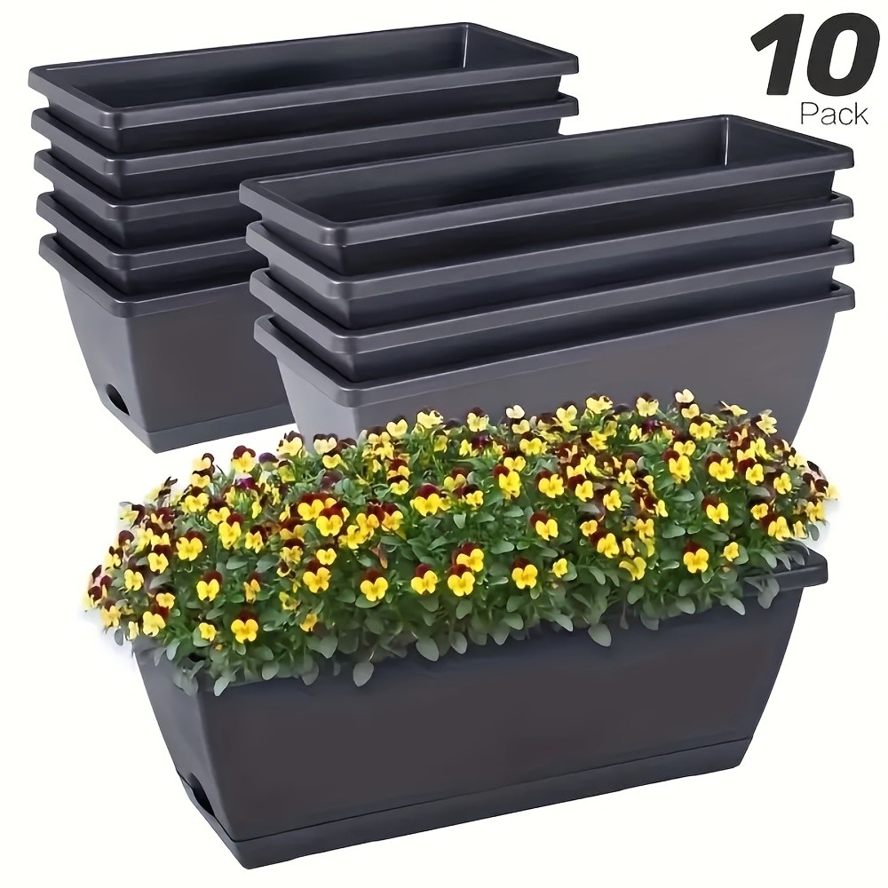 10pcs Large 15L Plastic Planter Box