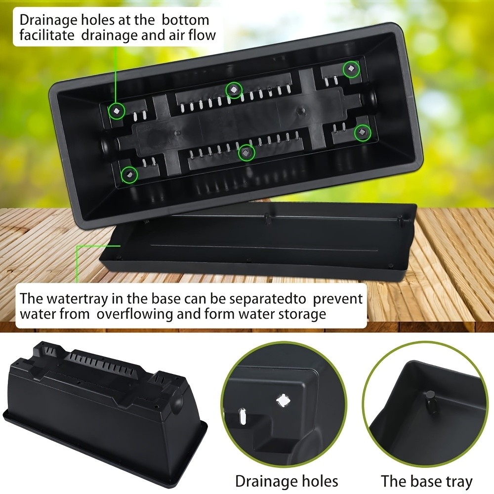 10pcs Large 15L Plastic Planter Box