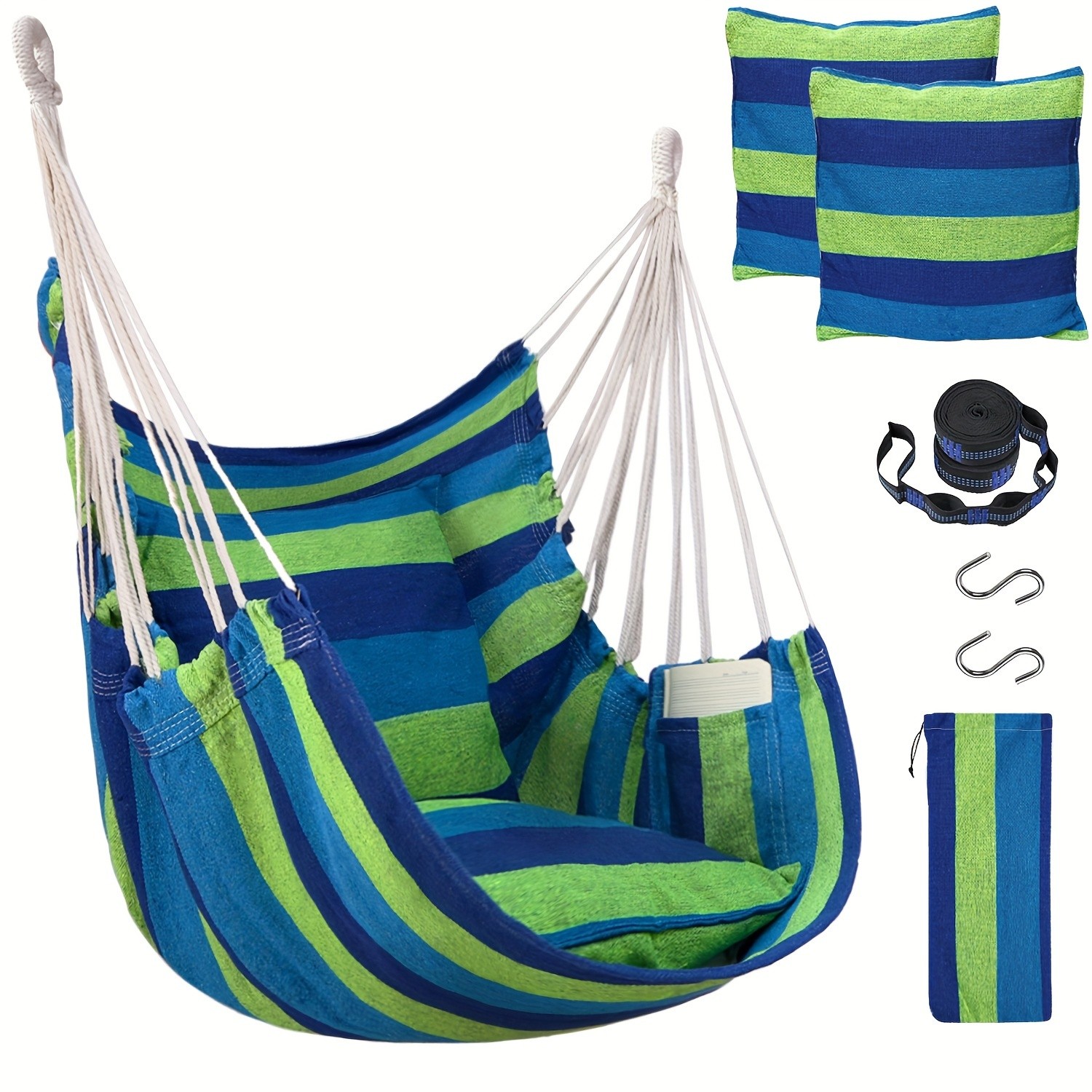 Hammock Chair Set  Complete Comfort System with Premium Straps & Cushions