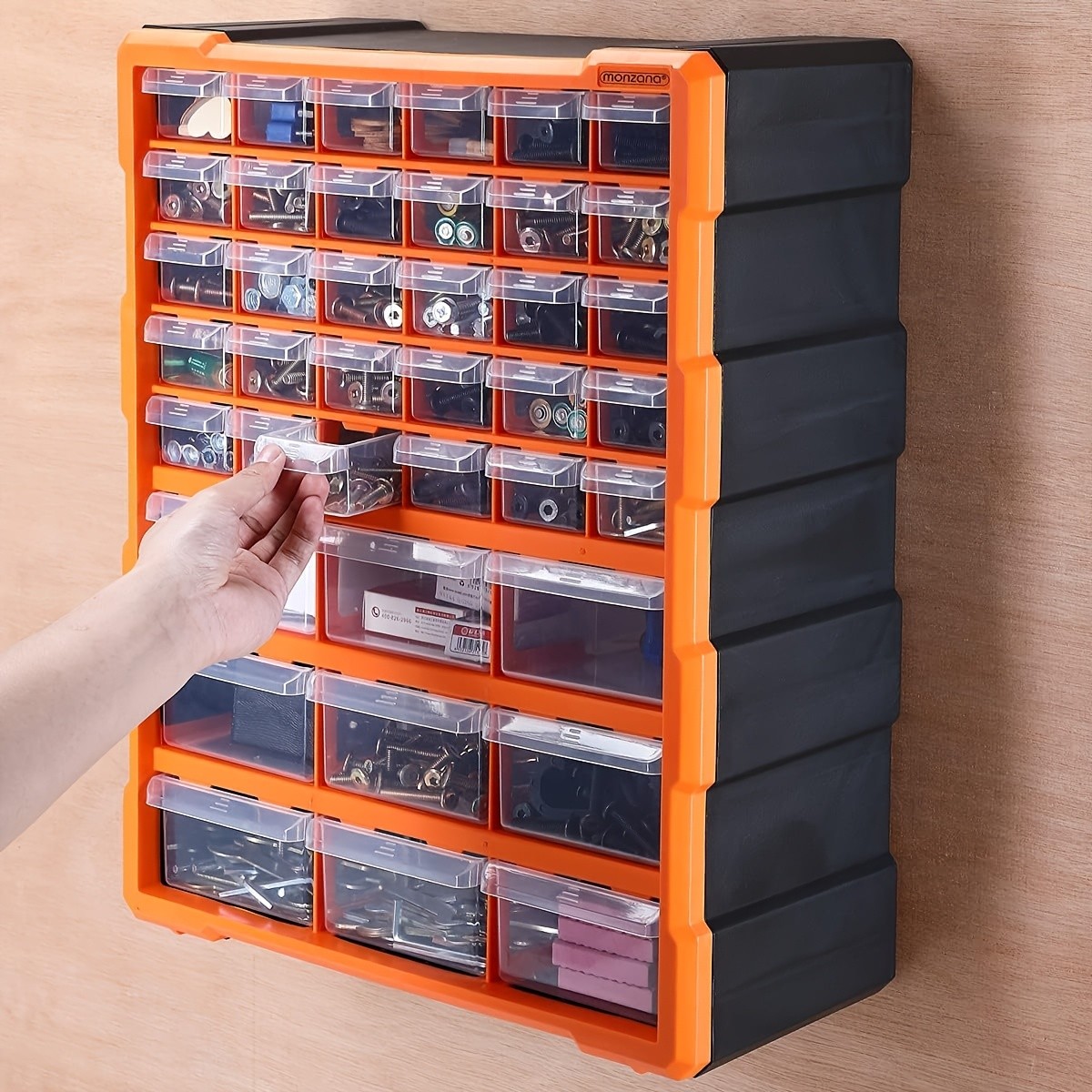 39-Drawer Heavy-Duty Plastic Parts Storage Cabinet