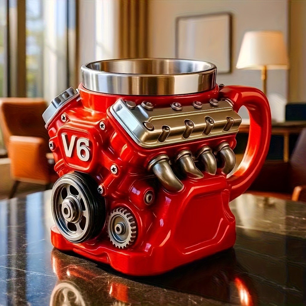 Super Cool Red Coffee Mug | New V8 Engine Mug