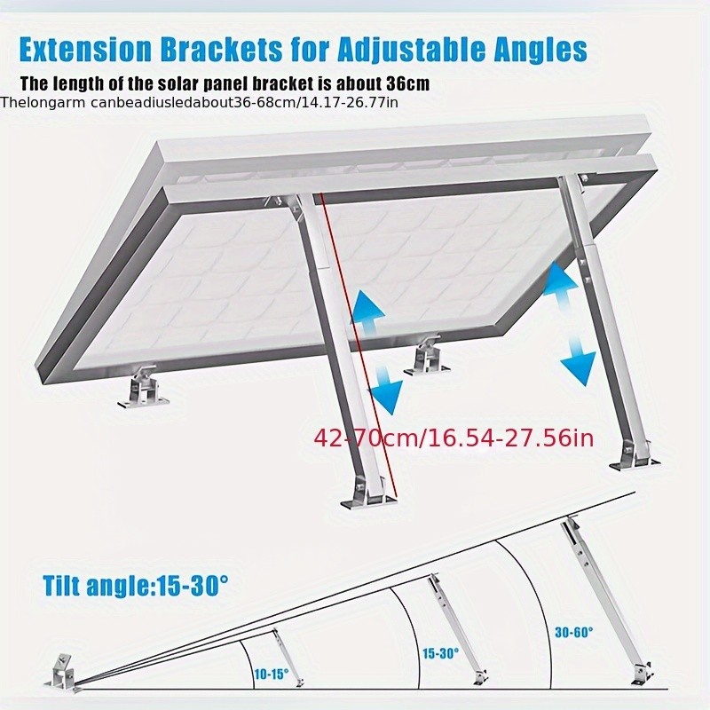 1 Set Adjustable Solar Panel Mounting Brackets