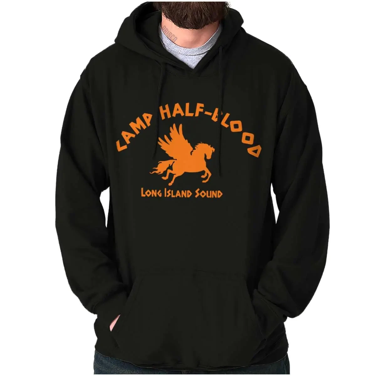 Brisco Brands Camp Half Blood Greek Mythology Hoodie Sweatshirt Women Men Black