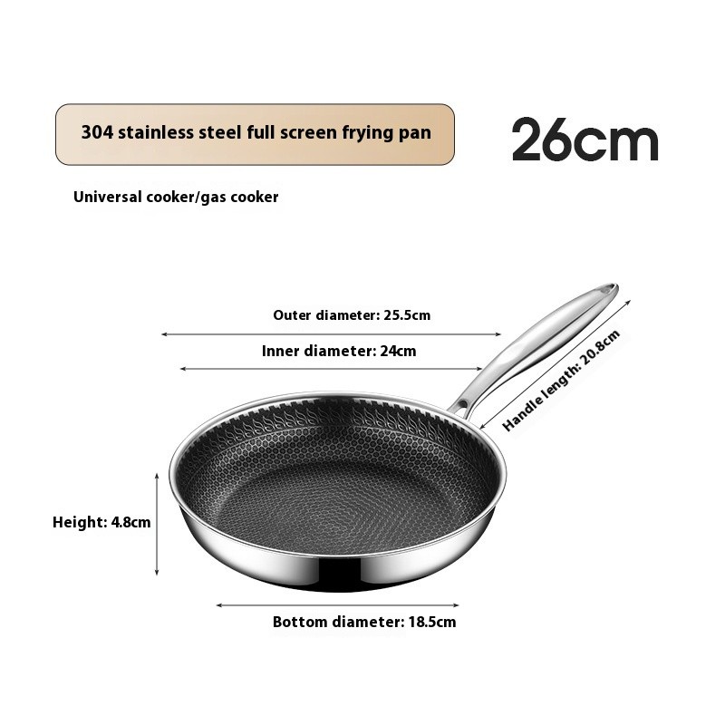 Frying Pan Household 304 Stainless Steel