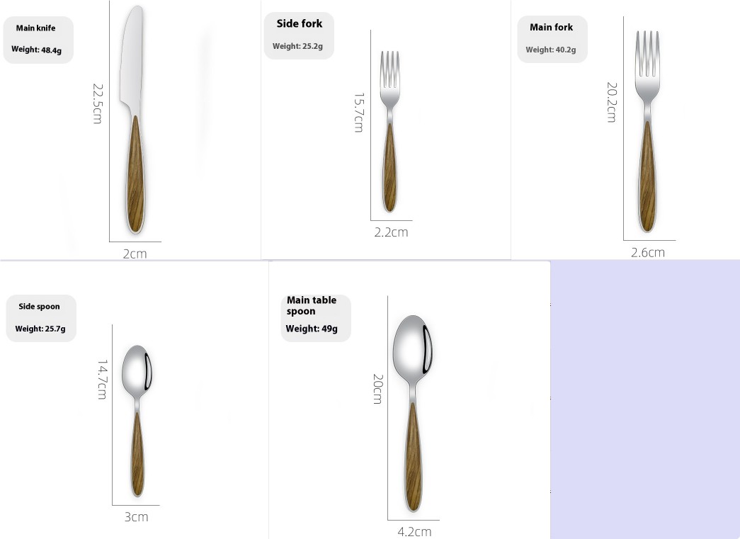 Stainless Steel Western Tableware Steak Knife, Fork And Spoon Suit