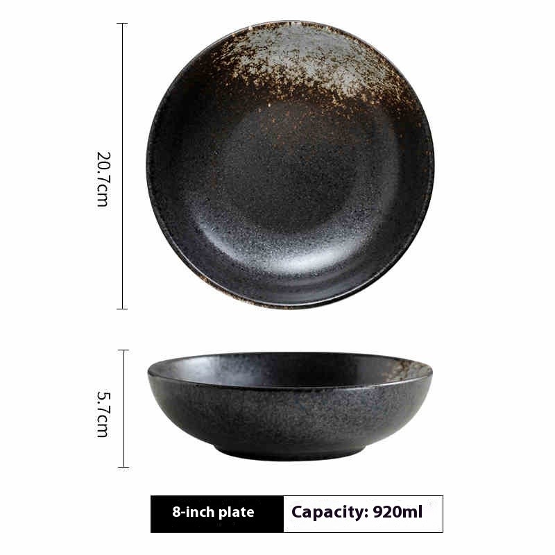 Household Ceramic Plates Creative Steak Round Plate