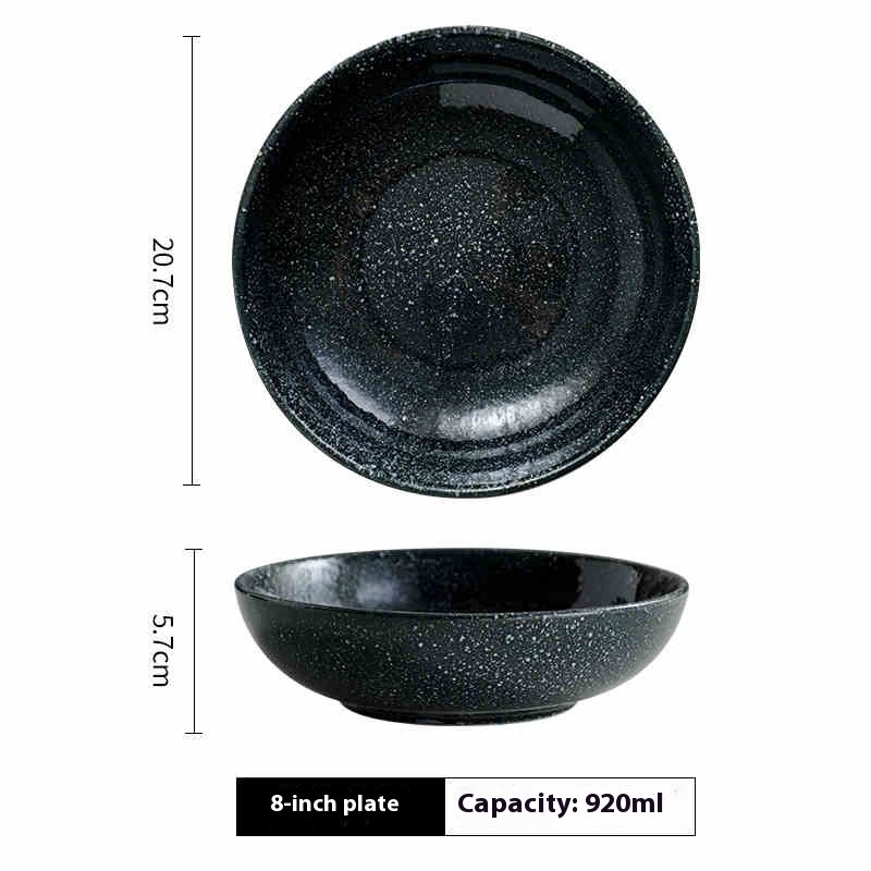 Household Ceramic Plates Creative Steak Round Plate