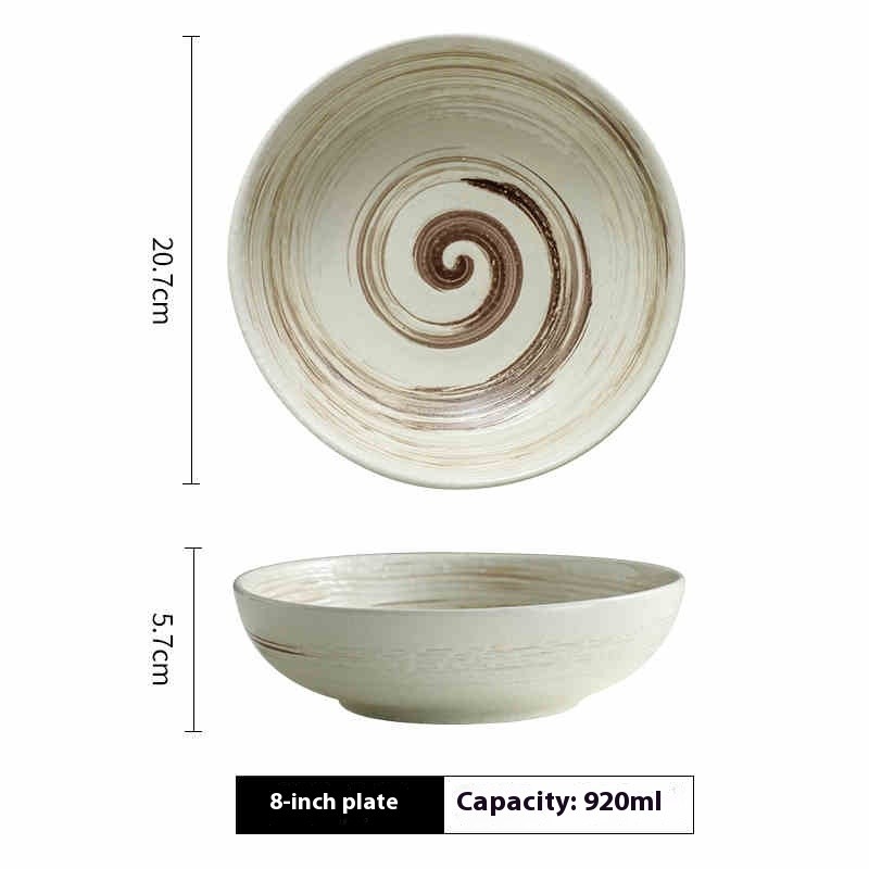 Household Ceramic Plates Creative Steak Round Plate