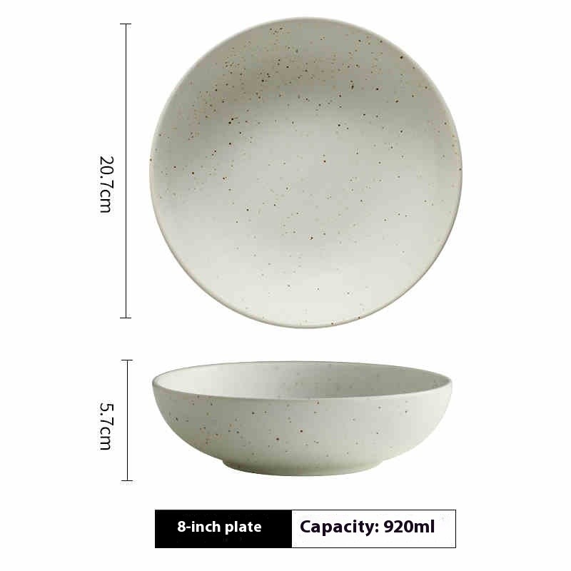 Household Ceramic Plates Creative Steak Round Plate