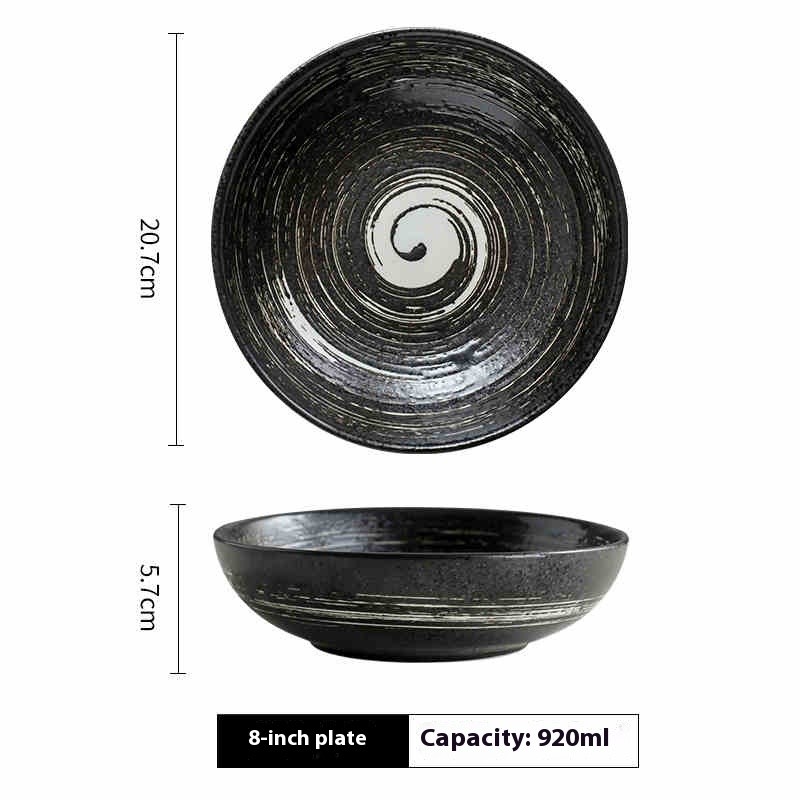 Household Ceramic Plates Creative Steak Round Plate