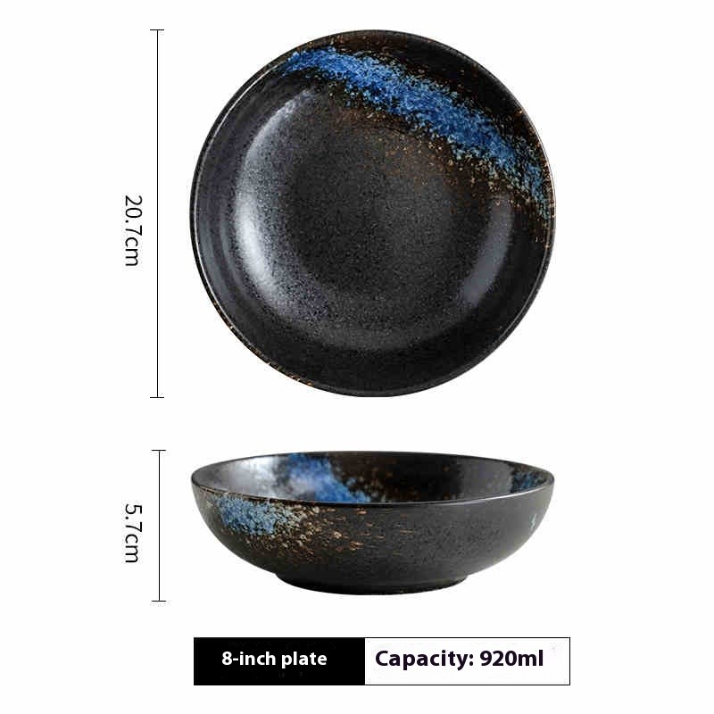 Household Ceramic Plates Creative Steak Round Plate