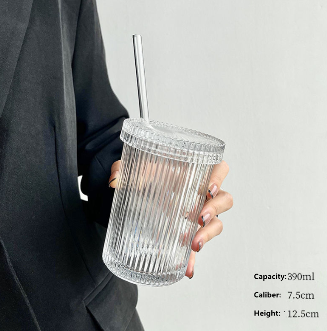 Simple Straw Vertical Grain Glass