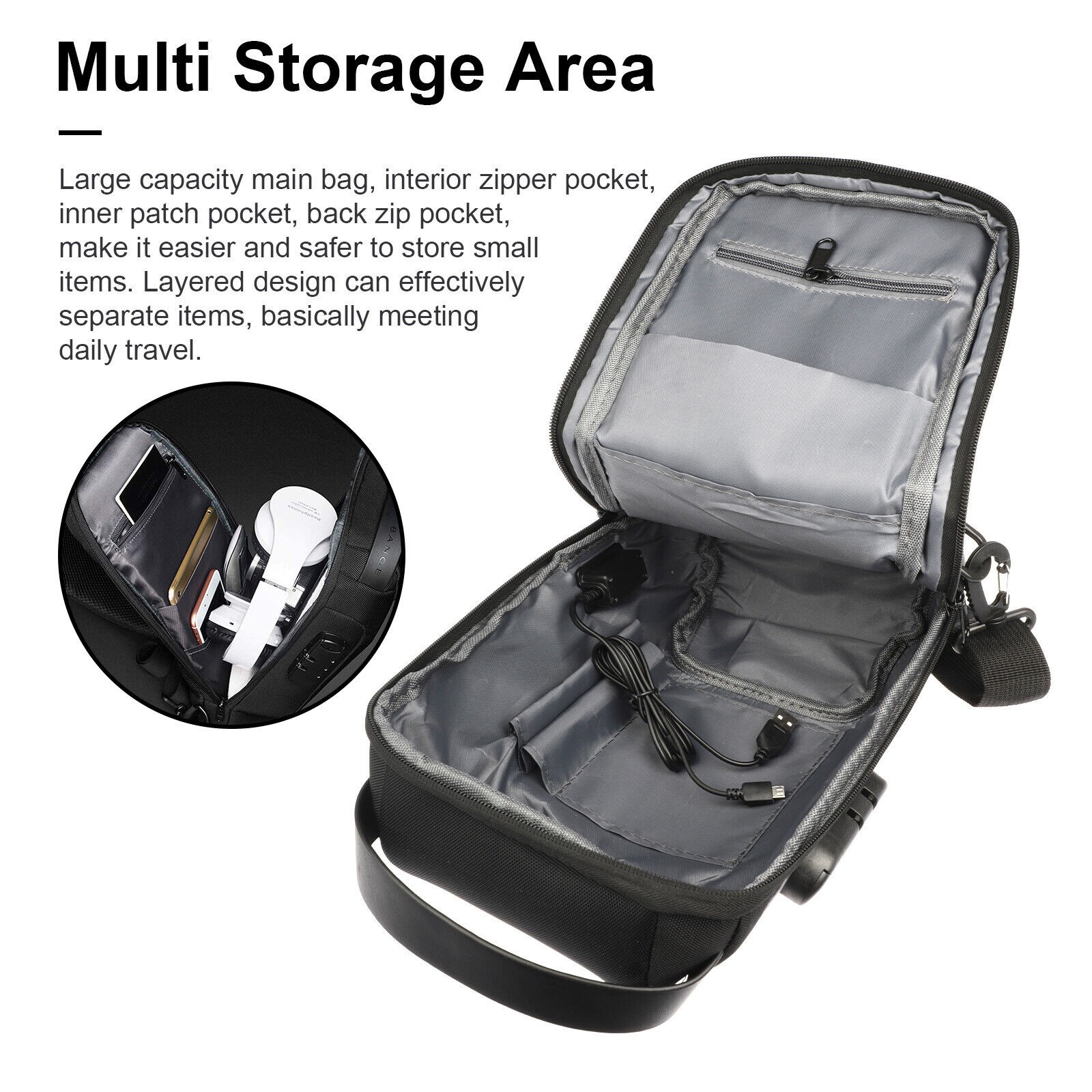 Sling Chest Bag Pack For Male