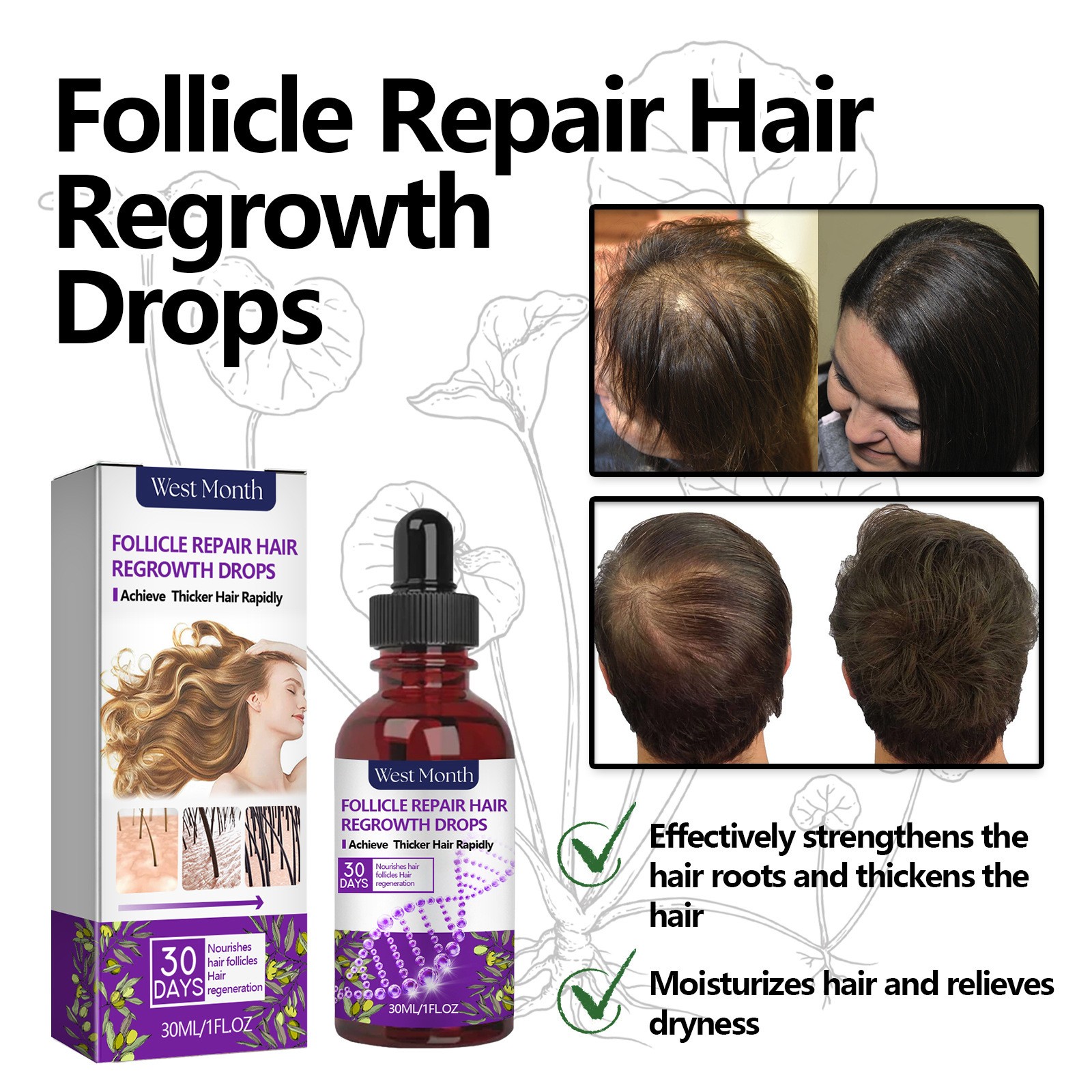 West Month Follicle Repair Hair Regrowth Drops