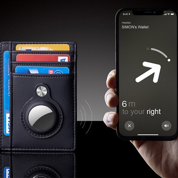 Leather Airtag Slim Wallet