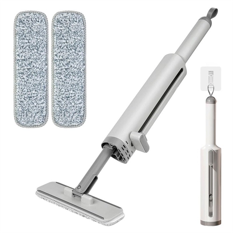 Mop With 2 Reusable Microfiber Pads