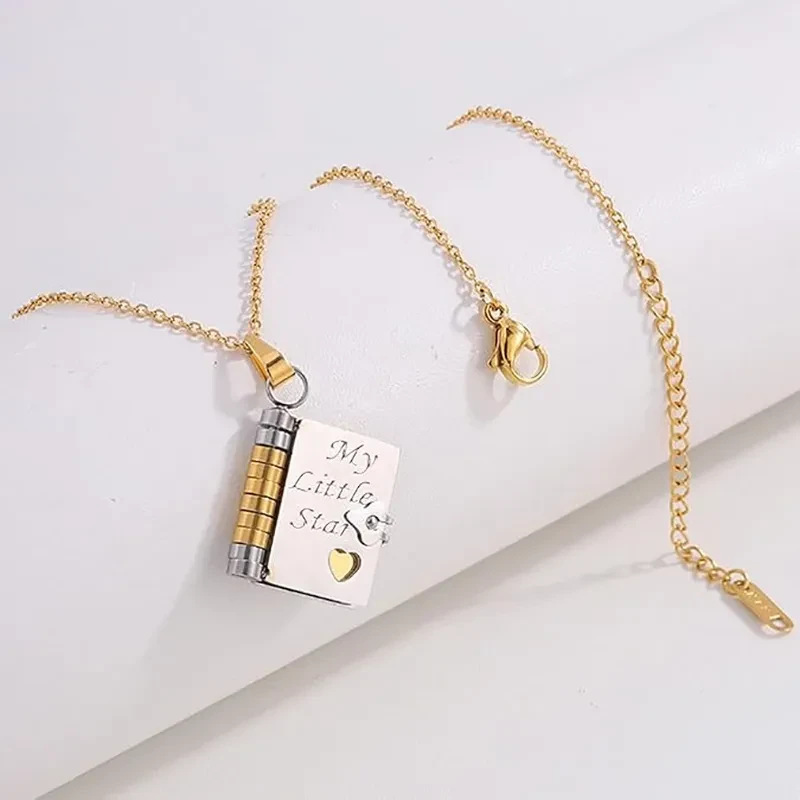 My Little Star Book Necklace for Daughter, Birthday Day Gift Graduation Jewelry of Love